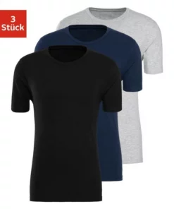 Bench. T-Shirt (3er-Pack) super geeignet zum Drunterziehen, perfekte Passform, aus elastischer Baumwolle Wei&szlig;, Schwarz, Schwarz | navy | grau-meliert -Bench Verkaufsgeschäft 053d20df daf5 5626 b4dc 611dd7afbdba