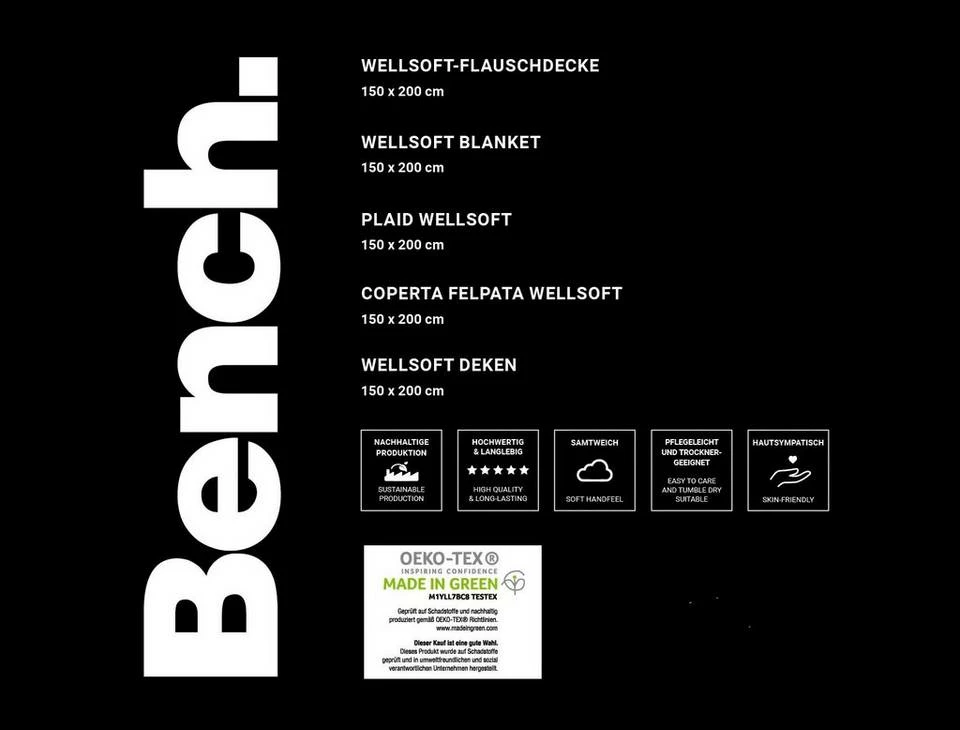 Wohndecke »Bench«, Bench., samtweiche Wellsoft-Decke Rosa, Grau 4 Wohndecke »Bench«, Bench., samtweiche Wellsoft-Decke Rosa, Grau – Bild 4