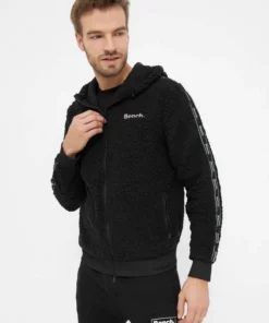 Bench. Fleecejacke »Plaint« Stickerei, Sportives Seitenband Schwarz, Navy, Grau -Bench Verkaufsgeschäft 09b32799 0298 5e61 93bc d0808ca78814