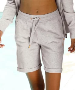 Bench. Bermudas mit aufgeschlagenen Beinsäumen Schwarz, Jeans-meliert, Beige-meliert, Mauve-meliert