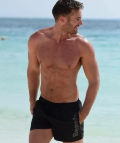 Bench. Badeshorts, mit seitlichem Logoschriftzug Blau, Orange, Gelb, Grün