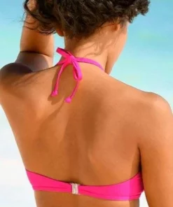 Bench. Bustier-Bikini mit Ziereinsatz vorne Pink, Wei&szlig; -Bench Verkaufsgeschäft 18558698