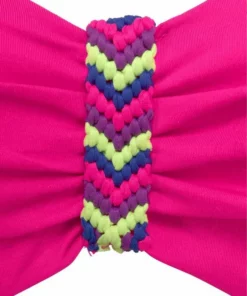 Bench. Bügel-Bandeau-Bikini mit buntem Flechtdetail Wei&szlig;, Pink, Schwarz -Bench Verkaufsgeschäft 19009123