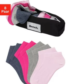 Bench. Sneakersocken (Federtasche, 8-Paar) in ansprechendem Mäppchen mit Reißverschluss 8 x schwarz, 2 x jeansblau-meliert | 2 x rose | 2 x pink | 2 x grau-meliert -Bench Verkaufsgeschäft 1f6acd6b a78a 5fe9 8604 62b13f48dc19