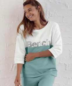 Bench. Sweatshirt im Colorblocking Design Ecru-grau-meliert, Mint-ecru, Apricot-ecru -Bench Verkaufsgeschäft 22875649
