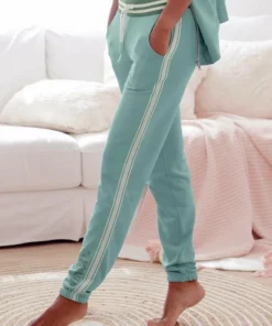 Bench. Relaxhose mit gestreiftem Bund und Glanzprint Grau-meliert, Mint, Apricot