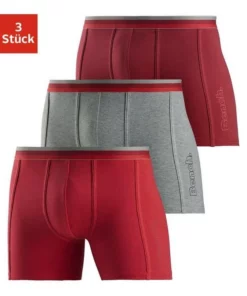 Bench. Langer Boxer (3 Stück) sportiv Dunkelpetrol | anthrazit-meliert | petrol, Bordeaux | grau-meliert | rot, Blau | schwarz | marine