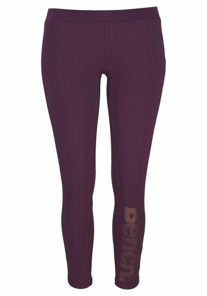Bench. Leggings mit Logodruck in Metalloptik Schwarz, Aubergine 2 Bench. Leggings mit Logodruck in Metalloptik Schwarz, Aubergine – Bild 2