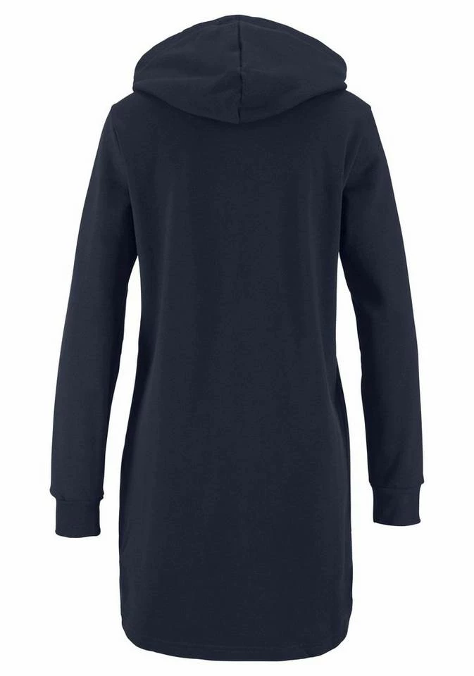 Bench. Sweatkleid mit Kapuze, kurzem Zipper und Kängurutasche Grau-meliert, Marine 3 Bench. Sweatkleid mit Kapuze, kurzem Zipper und Kängurutasche Grau-meliert, Marine – Bild 3