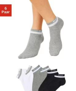 Bench. Kurzsocken (6-Paar) mit doppelten Bündchen Schwarz, Weiß-schwarz-grau -Bench Verkaufsgeschäft 26723603