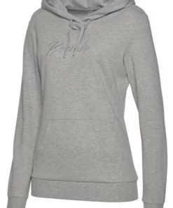 Bench. Kapuzensweatshirt mit glänzender Logostickerei Schwarz, Ecru, Hellgrau-meliert -Bench Verkaufsgeschäft 2fe28d27 9158 561d 9ea0 a998307d5b54