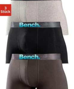 Bench. Boxer (3 Stück) mit Logo Webbund Türkis | marine | blau, Anthrazit | schwarz | grau-meliert, Schwarz -Bench Verkaufsgeschäft 30760669