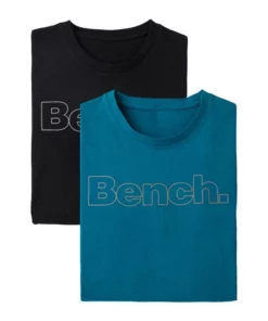 Bench. Langarmshirt (Packung, 2er-Pack) mit Bench. Print vorn Navy | grau-meliert, Petrol | schwarz -Bench Verkaufsgeschäft 31616506