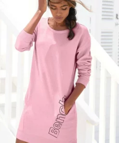 Bench. Sweatkleid mit seitlichem Logoprint Ecru-schwarz, Rosa-schwarz, Mint-schwarz, Anthrazit-schwarz