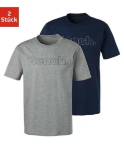 Bench. T-Shirt »Homewear« (2er-Pack) mit Bench. Print vorn Wei&szlig; | wei&szlig;, Petrol | schwarz, Grau-meliert | navy, Schwarz | schwarz -Bench Verkaufsgeschäft 34231365