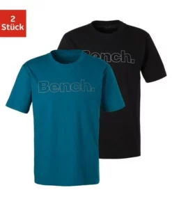 Bench. T-Shirt »Homewear« (2er-Pack) mit Bench. Print vorn Wei&szlig; | wei&szlig;, Petrol | schwarz, Grau-meliert | navy, Schwarz | schwarz -Bench Verkaufsgeschäft 34231391