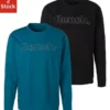 Bench. Langarmshirt (Packung, 2er-Pack) mit Bench. Print vorn Navy | grau-meliert, Petrol | schwarz