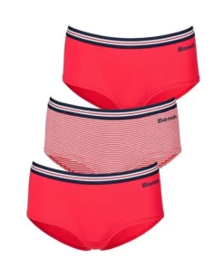 Bench. Hipster (3 Stück) mit weichem Webbündchen und kleinem Logodruck seitlich Rot, Marine