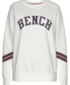 Bench. Sweatshirt mit Logo Tape an den Ärmeln Dunkelrosa-rosa, Wei&szlig; -Bench Verkaufsgeschäft 35334763