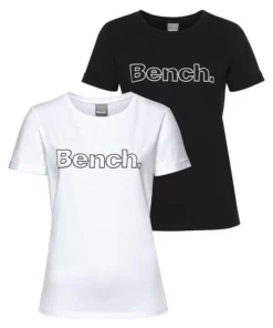 Bench. T-Shirt Schwarz | wei&szlig;, Rot | wei&szlig;, Hellgrau-meliert | wei&szlig;