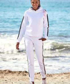 Bench. Hoodie mit bedrucktem Tape und Blumenprint Wei&szlig;, Schwarz, Rauchrosa -Bench Verkaufsgeschäft 3d3ba72a 7884 53df a303 4a9e3faaadcf