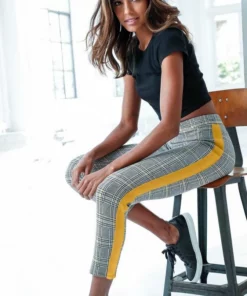 Bench. 7/8-Leggings mit Kontrastfarben seitlichem Tape Kariert-rostrot, Kariert-curry -Bench Verkaufsgeschäft 51bac6eb 4f9d 5a21 9789 073089499759