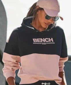 Bench. Hoodie mit Logodruck Grau-altrosa, Grau-schwarz, Schwarz-altrosa