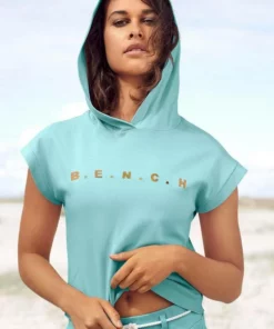 Bench. Kurzarmshirt mit Kapuze Schwarz, Ecru, Türkis -Bench Verkaufsgeschäft 7bb64b19 7750 5891 9583 0edcf4e1282a