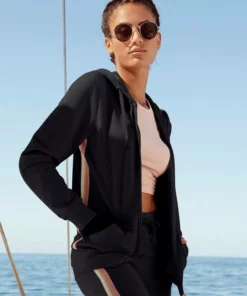 Bench. Kapuzensweatjacke mit Glitzer Streifen Schwarz, Beige-melange, Ros&eacute; -Bench Verkaufsgeschäft a02b5054 0811 57d3 8a77 d9a68e32e486