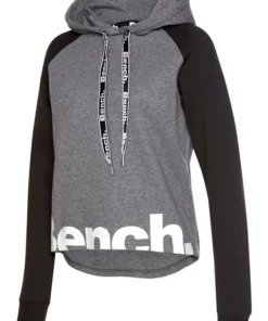 Bench. Kapuzensweatshirt mit farblich abgesetzten Ärmeln und Logodruck Dunkelgr&uuml;n-grau, Wei&szlig;-rosa, Grau-schwarz -Bench Verkaufsgeschäft a5795d9b f968 5dd3 94ec 9e9974213f3e