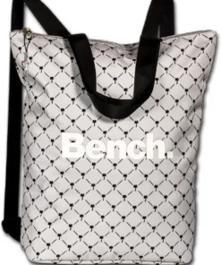 Bench. Cityrucksack »D2ORI303N Bench grauer Nylon Cityrucksack« (Cityrucksack), Damen, Jugend Cityrucksack, Henkeltasche Nylon, grau, Größe ca. 40cm, kleine Palmen