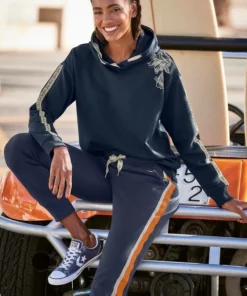 Bench. Kapuzensweatshirt mit Blumenprint und Logotapes Mandarine, Dunkelblau, Creme -Bench Verkaufsgeschäft b144d506 f9e3 5a46 9cf0 05cf84e8abde