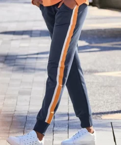 Bench. Sweatpants mit Kontraststreifen und Logobändern Dunkelblau, Creme, Mandarine -Bench Verkaufsgeschäft b7841141 2bca 56dd 9cff 37c421734d02