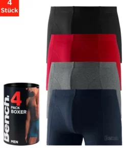 Bench. Boxer (4 Stück) in der Dose Navy | anthrazit-meliert | rot | schwarz, Blau | anthrazit-meliert | petrol | bordeaux, Schwarz, Schwarz | t&uuml;rkis | orange | lila -Bench Verkaufsgeschäft ca9a7219 2ecb 5c8f accc 2326fd2f55f3