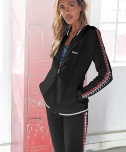 Bench. Sweatjacke im Collegestyle Schwarz, Offwhite-ecru-altwei&szlig;, Rot