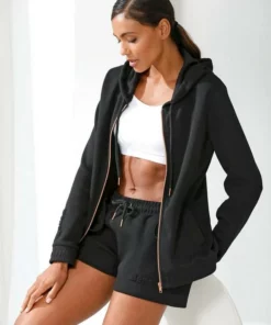 Bench. Kapuzensweatjacke aus Piqué mit 3D-Logoschriftzug Ecru, Black, Old rose -Bench Verkaufsgeschäft cb7fb70e 3365 50b4 adea 40beae50176d