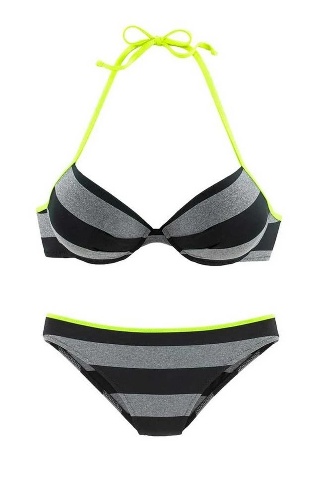 Bench. Push-Up-Bikini »Bench Damen Marken-Push-Up-Bikini, schwarz-grau, C-Cup« 1 Bench. Push-Up-Bikini »Bench Damen Marken-Push-Up-Bikini, schwarz-grau, C-Cup«