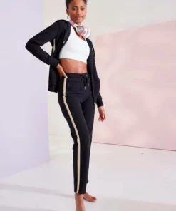 Bench. Relaxhose mit Glitzer Seitenstreifen Ros&eacute;, Beige-melange, Schwarz -Bench Verkaufsgeschäft cfd043c0 0609 59d0 9919 4b7b885ce690