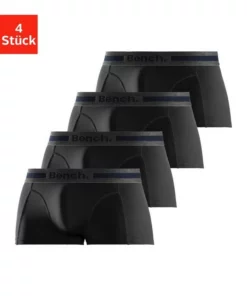 Bench. Funktionsboxer (4 Stück) aus Microfaser Blau | bordeaux | anthrazit | petrol, Navy-rot | navy-grau-meliert | navy-blau | navy-weiß, Rot | grau-meliert | navy | schwarz, Schwarz-anthrazit-meliert