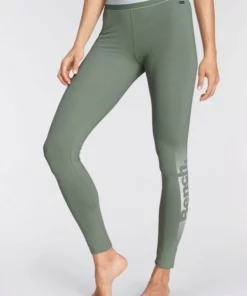 Bench. Leggings mit Logoprint am Bündchen Rauchmint-weiß, Schwarz-weiß