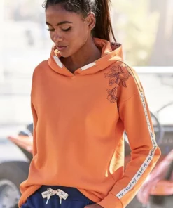 Bench. Kapuzensweatshirt mit Blumenprint und Logotapes Mandarine, Dunkelblau, Creme -Bench Verkaufsgeschäft f7d1c716 2332 5743 8e34 ce6b4b8b7bb9