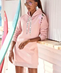 Bench. Sweatkleid mit Blumenprint auf der Schulter Schwarz, Wei&szlig;, Rauchrosa -Bench Verkaufsgeschäft f9a92bfc 39ba 51a1 8283 8ba0936e5cb3